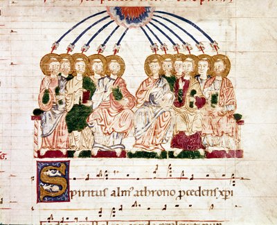 Miniature pentecote from a gradual antiphonary (tropair) by Unknown artist