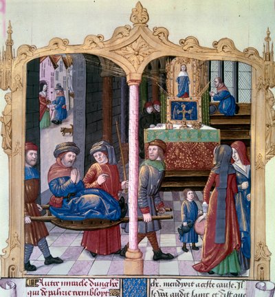 Miracles of Saint Louis: King Louis IX Healing a Paralytic from the Book of Facts Monsignor Saint Louis by Unknown artist