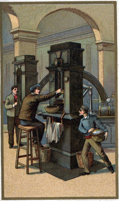 Monetary press Chromolithography of the end of the 19th century by Unknown artist