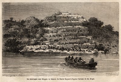 Monkey Mountain, along the Senegal River, shortly after the Gouina Falls (Mali). Engraving to illustrate the story of Lieutenant Mage