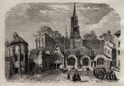 Monolithic church in Saint-Emilion - Church monolith of Saint Emilion in Gironde - engraving in 