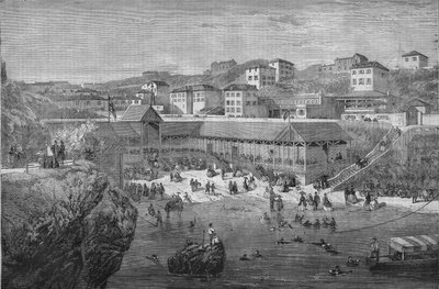 Morning at the sea baths of Biarritz in 1867 by Unknown artist