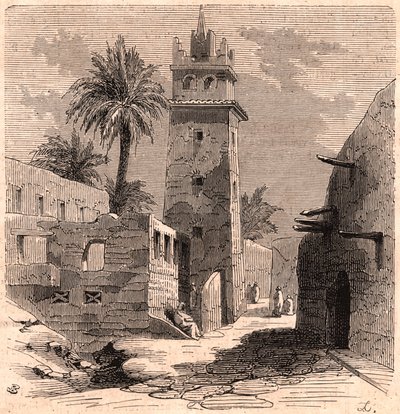 Mosque in the old Biskra in Algeria in 1866 by Unknown