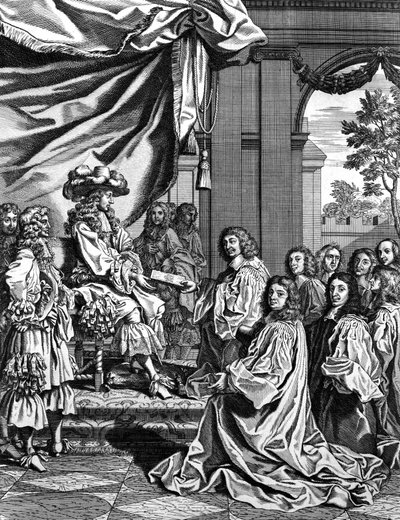 Municipal Magistrates Presenting to French King Louis XIV Description of His Entrance in Paris by Unknown artist