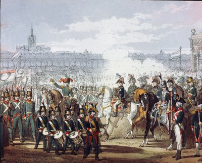 Napoleon Bonaparte (1769-1821) Reviews the Lombard and Cispadan Legion of the Militia on 09/07/1797 by Unknown artist