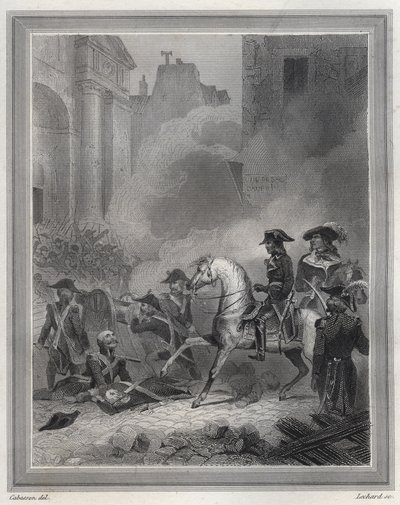 Napoleon Crushing Royalist Rebellion - Napoleon Bonaparte Commanding Revolutionary Troops in Street Fighting on 13 Vendemiaire (5 October) by Unknown artist