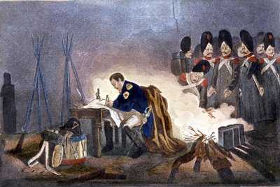 Napoleon I at the Battle of Bautzen (Germany). 20-21 May 1813. Engraving 19th century Milan by Unknown artist