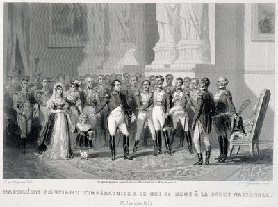 Napoleon Entrusting the Empress and Her Son, the King of Rome, to the National Guard by Unknown artist