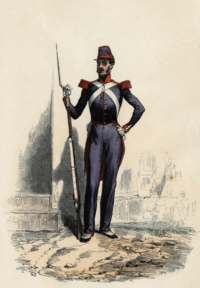 National Guard or African militia of Algiers, created by General Clausel of the French Armee, in 1830, to ensure order in the city, In 