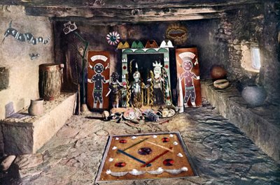 Native American Altar Room of the Powamu Society in a Hopi House, Grand Canyon, Arizona by Unknown artist