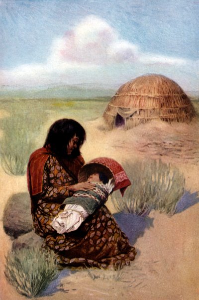 Native American Mother with Child from the Pima Tribe by Unknown artist