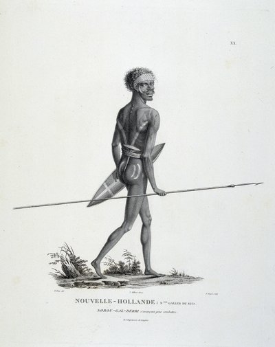 Native North-Gal-Derri of New South Wales of New Holland advancing to fight - in 