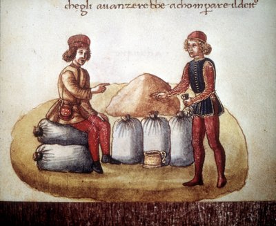 Negotiation of Grain Prices (15th century manuscript) by Unknown artist