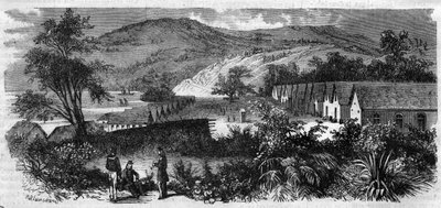 New Caledonia - the penitentiary of the island Nou - Engraving of 1870 by Unknown artist