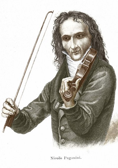 Niccolo Paganini Plays on His Stradivarius by Unknown artist