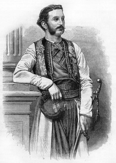 Nicholas I (1841-1921), in 1869. Prince of Montenegro then King of Montenegro by Unknown artist