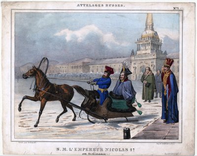 Nicholas I of Russia in a sleigh by Unknown artist