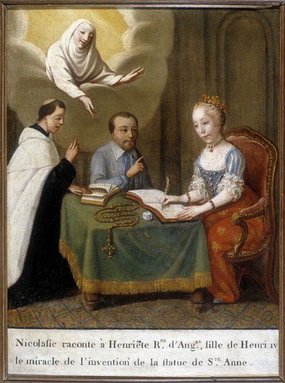 Nicolas tells Henriette Queen of England and daughter of Henry IV the miracle of the invention of the statue of Saint Anne by Unknown artist