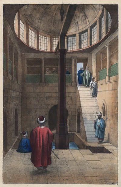 Nilometer (The nilometre - measure of the level of the Nile in Egypt) engraving from Usi e Costumi di Tutti i Popoli dell