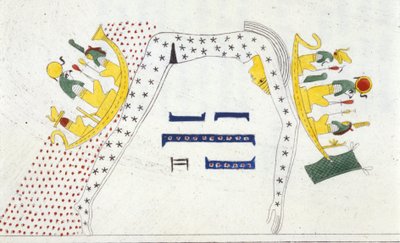 Nut, Egyptian Deity of Heaven and the Barque of the Sun - in Monuments of Egypt and Upper Nubia by Ippolito Rosellini by Unknown artist