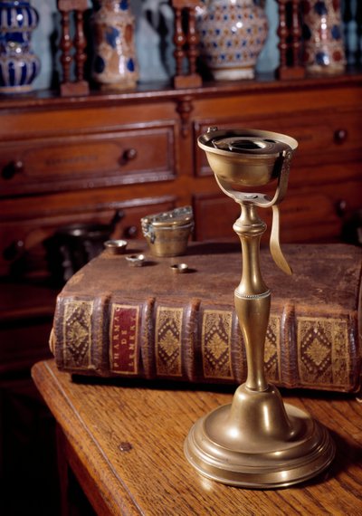 Oil Lamp, Weight and Book of Apothecary by Unknown artist