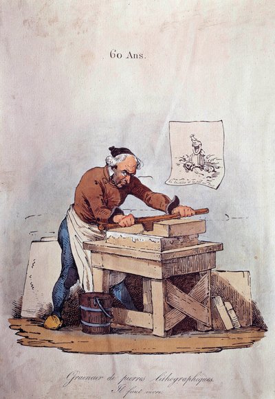 Old Metiers: The Lithographic Stone Grainer by Unknown artist