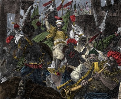 On 29th May 1453, storming of Constantinople by Muhammad II, sultan of Ottoman Empire - Capture of Constantinople: the army of the Ottoman Sultan Mehmet II besieged the city of Constantinople by Unknown artist