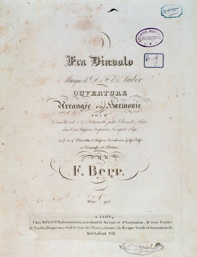Opening of the Comic Opera Fra Diavolo, or The Hotelery of Terracine by D. F. Auber by Unknown artist