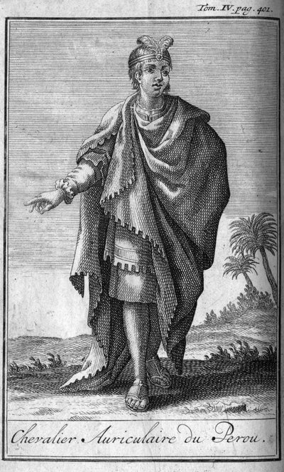 Orders of Chivalry. Ear Knight of Peru. In “History of military orders or knights, of the secure and routine militias of both sexes, which have been established so far. Edition taken from Abbe Giustiniani, R.P.Bonani, M. Herman, Schoonebeek, R.P.Heliot.A by Unknown artist