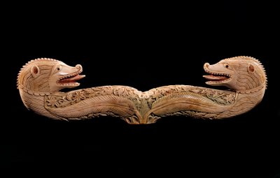 Oriental Art: Tau de Houlette with Ivory Animal Heads by Unknown artist