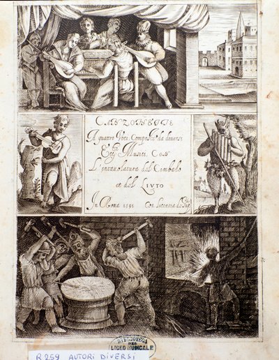 Page of illustrations for various songs by Unknown artist