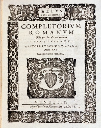 Page of musical score of Psalms (op 16) by Ludovico Viadana by Unknown artist