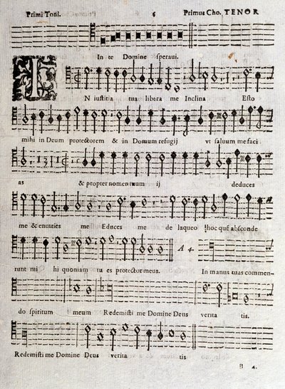 Page of musical score of Psalms (op 16) by Ludovico Viadana by Unknown artist