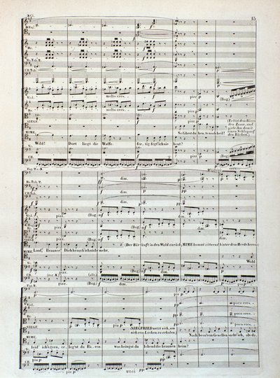 Page of musical score of Siegfried, opera by Wagner by Unknown artist