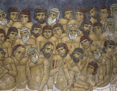 Paintings of a group of martyrs, Ayios Nikolaos Ties Steyis, Kakopetria, Cyprus by Unknown artist