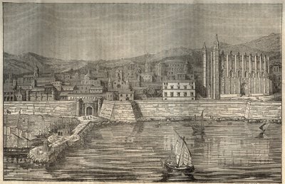 Palma de Majorca, Mallorca, Balearic Islands - engraving 1837 by Unknown artist