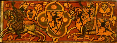 Ceiling Panel with a Fight Between a Christian Knight and a Muslim by Unknown artist