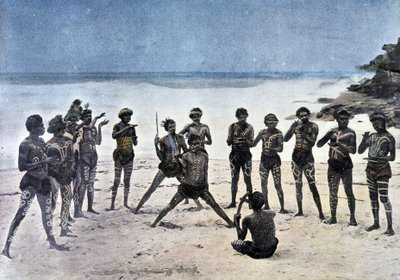 Papua Dance on the Beach Next to the Village Karapuna (New Guinea) by Unknown artist