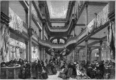 Paris 1872: Interior of new shops, 