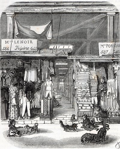 Paris 3rd arrondissement - Carre de Flore: linen in the Carreau du Temple in the 19th century - Engraving in Tableau-de-Paris by Edmond Texier by Unknown artist