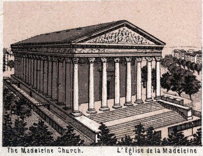 Paris, France: view of the Madeleine Church. The world illustrates 168 views. Undated (end 19th century) by Unknown artist