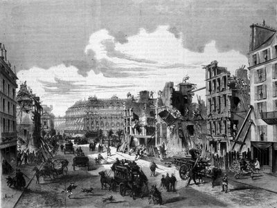 Paris, demolition rue de la Paix for the opening of the rue de Reaumur. 1868. Engraving of the 19th century by Unknown artist