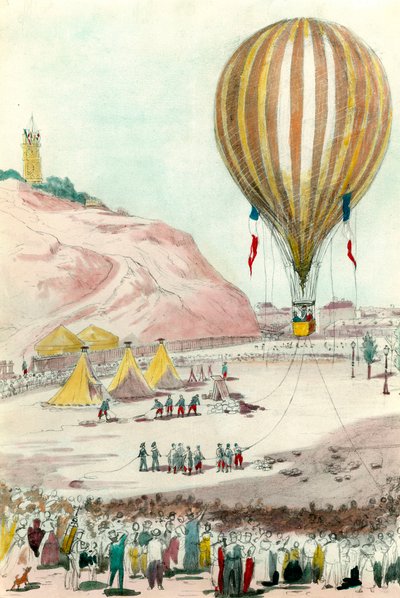 Paris headquarters from 1870: view of one of the balloons used for communication with the outside in Paris. by Unknown artist