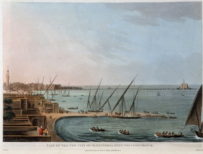 Part of the new city on Alexandria, with the light house - in “Views in Egypt, Palestine and other parts of the Ottoman Empire” by Unknown artist