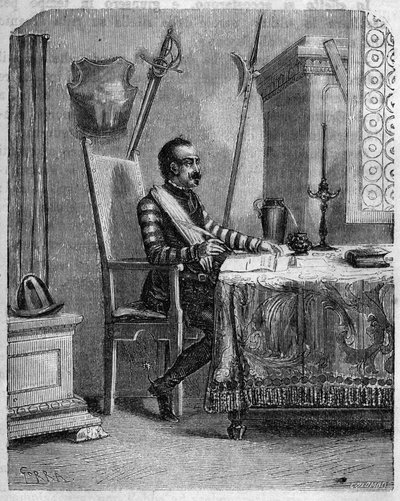 Pascal Paoli (1725-1807), Corsican patriot in his studio. In 