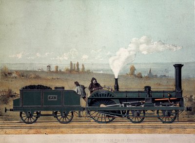 Passenger Locomotive and Coal Wagon of the Strasbourg Railway by Unknown artist