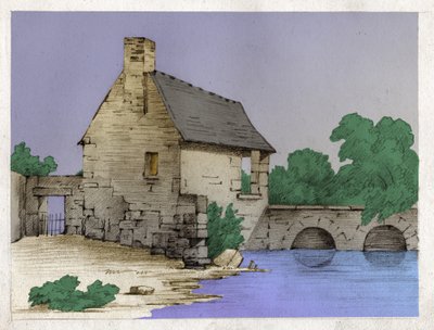 Peasant House on the Edge of a River by Unknown artist