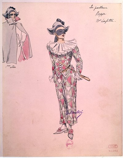 Peppe costume dressed in Harlequin for the opera Paillasse (Pagliacci, clowns) by Ruggero Leoncavallo by Unknown artist