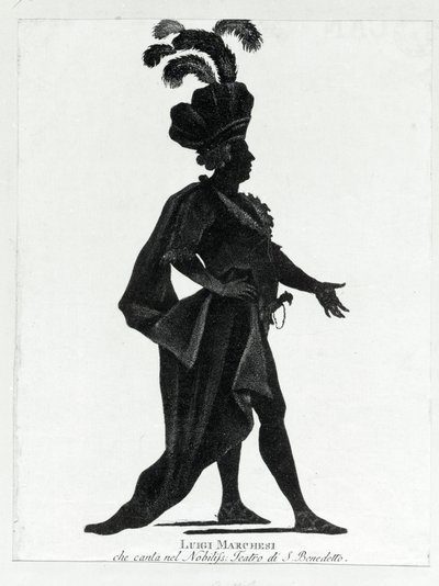 Performance of the Italian castrate Luigi Marchesi (1754 - 1829) also known as Marchesini singing at the theater of San Benedetto. by Unknown artist