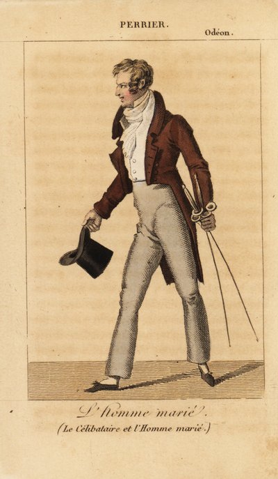 Perrier as Dupont, The Married Man, in The Bachelor and the Married Man by Alexis-Jacques-Marie Wafflard at the Odeon by Unknown artist